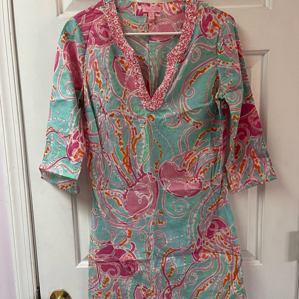 Lilly Pulitzer V-Neck Dress with 3/4 Sleeves